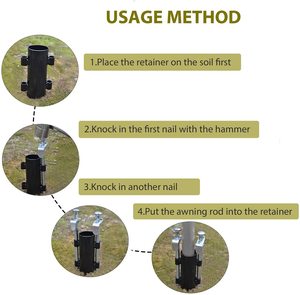 Supports de fixation portables en aluminium TA2073 pour tente de camping, support de poteau en aluminium pour tente, <span class=keywords><strong>fixateur</strong></span> de poteau de auvent de camping - Product Image 4