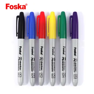 Foska 12 สี 2.5 มม. ปากกามาร์กเกอร์ถาวรปลายกลมพร้อมความยาวในการเขียนที่ยาว
