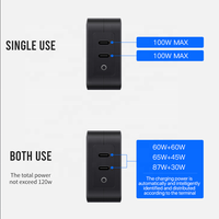 Chargeur mural PD PPS Gan120 Watt à double USB-C rapide de qualité supérieure pour téléphones mobiles OnePlus, iPhone, Samsung, produits chinois de la marque Ali