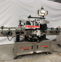 Machine d'autocollant d'étiquettes de boîtes aérosol de bocaux enveloppant l'étiqueteuse automatique de bouteilles en plastique rondes double face