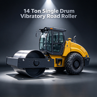 Rouleau compresseur vibrant à tambour unique de 14 tonnes pour la construction routière, avec moteur, pompe, roulement et engrenages (composants essentiels)