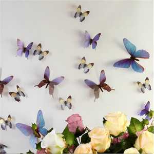 Pegatinas de Pared de Mariposas 3D de PVC Coloridas Personalizadas para Decoración de Sala de Estar y Dormitorio - Product Image 1