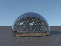 Tente dôme extérieure à structure en aluminium monocouche, une chambre, un salon, tente sphérique en verre