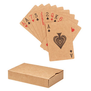 WJPC-Custom Kraft Paper Playing Card Logo On Poker Printing Recycled Eco-Friendly 300G Kraft Paper Playing Cards