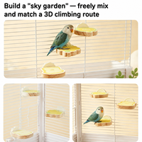 Yee Perchoir-plateforme pour perroquet, jouet de repose et de ponçage des griffes pour conure, agapornis, calopsitte, perruche, décoration de cage, bois naturel durable