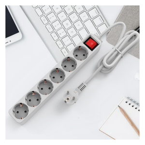 รองรับการผลิตแบบ OEM ปลั๊กพ่วง 6 ช่อง แบบ EU พร้อมระบบป้องกันไฟกระชาก - Product Image 4