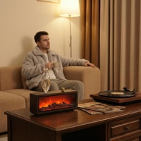 Diffuseur d'aromathérapie en bois style cheminée rétro, sans eau, pour salon, détente et lecture, ambiance studieuse