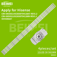 Bande lumineuse LED pour téléviseur CRH-BK50S1U923030T04128AT-REV1.2 CRH-BX50S1U923030T041288V-REV1.1 pour Hisense SVH500AA7 12LED 961MM