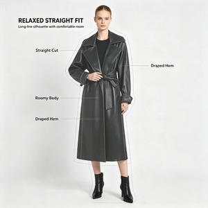 [<span class=keywords><strong>En</strong></span> gros] Manteau <span class=keywords><strong>trench</strong></span> <span class=keywords><strong>en</strong></span> cuir PU pour femme, coupe-vent, doublure <span class=keywords><strong>en</strong></span> fausse fourrure, fermeture <span class=keywords><strong>à</strong></span> <span class=keywords><strong>ceinture</strong></span>, long et élégant, hiver, fabricant OEM, sur mesure - Product Image 3