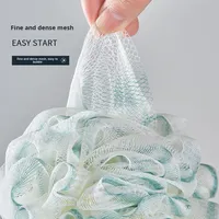 Éponge de bain exfoliante en maille, boule de douche, gommage corporel, plus ferme et durable, 50g, 1 pièce/sac OPP