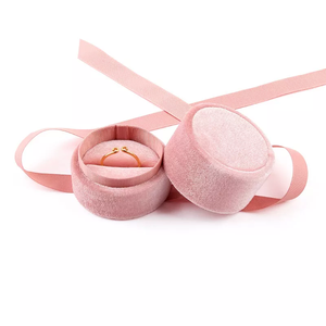 High-quality Delicate Handmade <b>Vintage</b> Slide Paper Cardboard Velvet Jewelry <b>Boxes</b> Pink Ribbon Storage for Valentine's Day Custom - Product Image 1