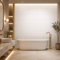 Panel de Pared SPC de Impresión 3D de Instalación Rápida, 35% de Ahorro en Costos para Diseño de Interiores de Tiendas Minoristas, Efecto Azulejo, EE. UU. FR