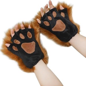 Gants chauds d'hiver, gants de pattes d'animaux, gants en peluche pour la fête d'Halloween, gants de costume pour enfants - Product Image 1