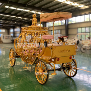 Carruaje Eléctrico de Calabaza de Lujo con Decoración LED para Bodas, Lugares Escénicos y Parques de Atracciones - Product Image 6