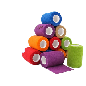 Fasciatura sportiva autoadesiva personalizzata da 10cm Non tessuta facile da strappare la luce di protezione impermeabile fluorescente elastico - Product Image 1