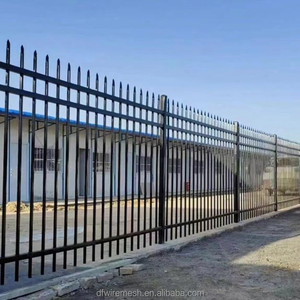 Panneaux <span class=keywords><strong>en</strong></span> <span class=keywords><strong>fer</strong></span> <span class=keywords><strong>forgé</strong></span> noir Palisade, clôture <span class=keywords><strong>en</strong></span> acier pour une sécurité accrue, clôture métallique tubulaire décorative personnalisée pour jardin et maison - Product Image 1