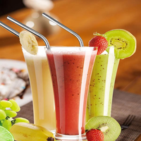 Vente en gros de pailles colorées réutilisables en acier inoxydable 304 personnalisées, accessoires pour boissons, ensemble de 4 pièces de pailles en métal