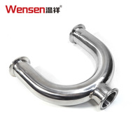 Wensen Sanitaire en acier inoxydable 304 180 °   Raccord en T à serrage rapide - Adaptateur de raccord de tuyauterie en forme de U à trois pinces