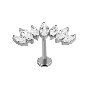 <span class=keywords><strong>Piercing</strong></span> Labret in Titanio G23 ASTM F136 con Zirconi a Forma di Fiore, Orecchini con Filettatura Interna, <span class=keywords><strong>Piercing</strong></span> per <span class=keywords><strong>Trago</strong></span> 16G Placcato <span class=keywords><strong>Oro</strong></span> - Product Image 5