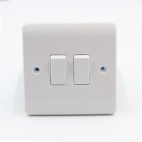 Prise murale double à double paroi pour le Royaume-Uni, 2 prises 13A avec interrupteur, cache-interrupteur décoratif