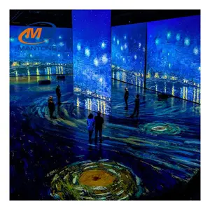 Immersive Video 360 Projection System Technology For Art Exhibition 3D Hologram Wall Immersive Projection