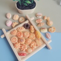100 PIÈCES Cabochons miniatures en résine à dos plat, série Biscuits, pour épingles à cheveux, scrapbooking, bricolage, décoration intérieure, artisanat et accessoires de nail art