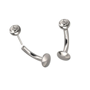 Venta al por mayor de titanio sin rosca empuje en el ombligo anillo con Base convexa Post Push Pin estilo moda Piercing joyería del cuerpo - Product Image 2