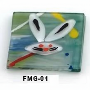 Aimant de réfrigérateur en verre de 5x5 cm Evil Eyes Unique et élégant - Product Image 1