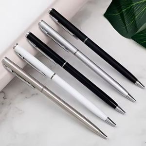 Aluminum Slim Metal Ballpoint <b>Pen</b> High Quality Classic Design Custom Logo Printing Black Hotel Promotional Gift - Product Image 3