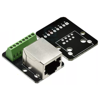 Masque de soudure noir RJ45, connecteur femelle simple vers bornier à pas de 2,54 mm, carte de dérivation Ethernet RJ45