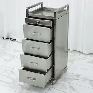 Chariot de rangement multi-niveaux en acier inoxydable pour salon de coiffure, chariot à outils 4 niveaux, rangement simple - Product Image 1