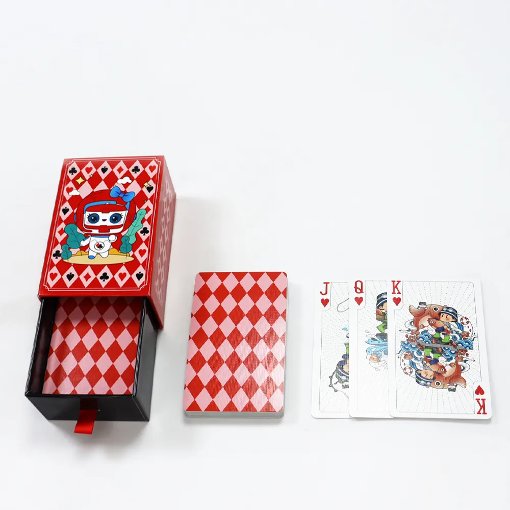Individuelle hochwertige druck-Spielkarten Schleppkarton-Set Fabrik OEM Tisch Poker-Spiel Casino Freizeit-Spielkarten