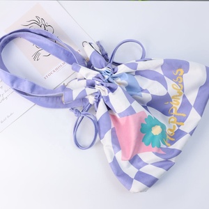 Gahumi Original Custom Canvas <b>Drawstring</b> <b>Bags</b> Eco-Friendly Folding Style Color Sublimation Printing Cartoon Pattern for Shopping - Product Image 1