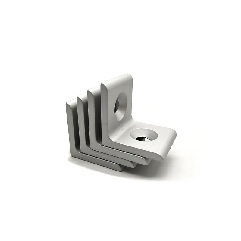 Custom aluminium flat right corner connecting angle bracket for 4040 2020 profiles