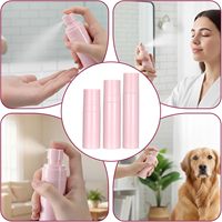 Flacon pulvérisateur en plastique rose bébé 60ml 80ml 100ml vide pour cosmétiques, parfum, brume fine, nettoyage cheveux et visage, beauté