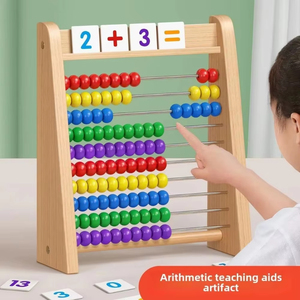 Wholesale Wooden Educational Calculating Beads Counting Colorful Number Arithmetic Abacus Montessori <b>Puzzle</b> Learning Toy - Product Image 3