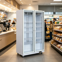 Congélateur commercial robuste YUJIA à 3 portes, vitrine sans givre avec porte vitrée pour supermarché, fabricant