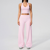 Ensemble de yoga à col halter et dos en V pour amincir, idéal pour la course en extérieur, l'entraînement et le fitness