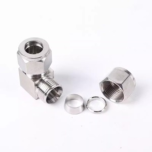 Raccord coudé en acier inoxydable 304, connecteur à compression double ferrule pour tubes de 1/2 ", 3/8 ", 3/4 " DE, coudé à <span class=keywords><strong>90</strong></span> degrés - Product Image 5