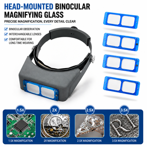 1.5X 2X 2.5X 3.5X Optivisor Eye Loupe Watchmaker 4 Lens Magnifying Glass Head Wearing <strong>Magnifier</strong> for Watch Repair Jewelry Reading - Product Image 1