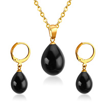 Ensemble de bijoux à breloques 18K, boucles d'oreilles en or, ensembles pour collier, tendance