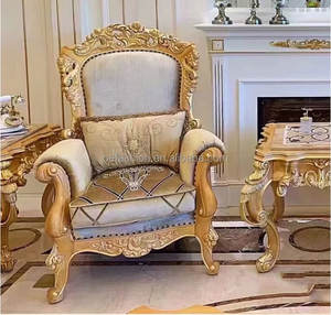 OE-FASHION Canapé d'angle de luxe de conception européenne <span class=keywords><strong>Serena</strong></span> 100% fait à la main en bois de mahogany massif avec feuillage doré pour appartements - Product Image 4