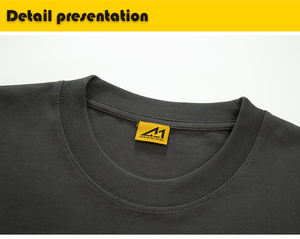 Camiseta de Punto Personalizada de 350g, 100% Algodón, Corte Regular para Hombre, Suave y Transpirable, Cuello Redondo, Manga Corta, con Logotipo de Marca Estampado - Product Image 4