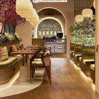 Ensemble de meubles de bar d'hôtel de café de restaurant personnalisé Table et chaises de café en bois moderne Solution de design d'intérieur à guichet unique