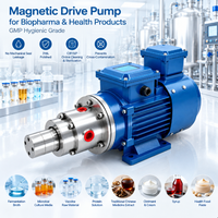 Pompe à rotor à entraînement magnétique en acier inoxydable sans joint d'arbre, zéro fuite, 0,5 CV, GMP & CIP, sanitaire