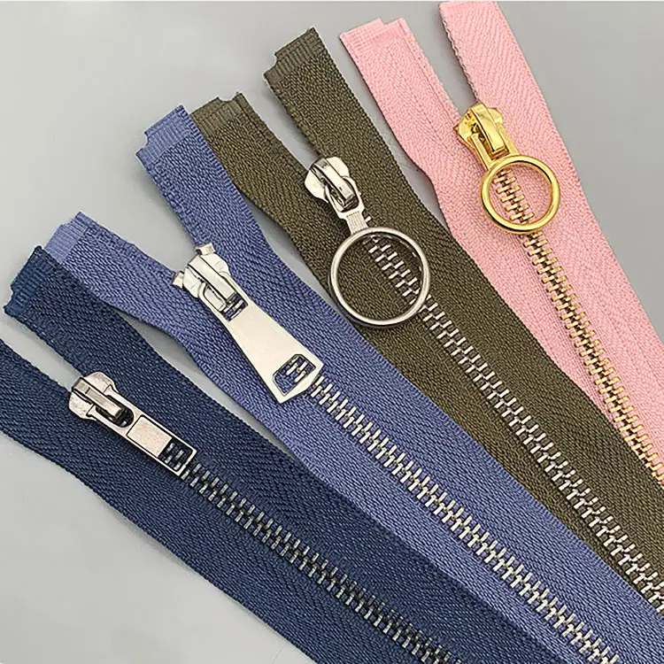 40/50/60/70cm Garment Accessories Zipper Shoes 3~7 Days Zip for Clothing Coat Bag Sewing Multi-color Open-end Metal Zipper Brass