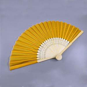 Giá Rẻ Quà Tặng Khuyến Mãi Tùy Chỉnh In Ấn Logo Tre Đám Cưới Gấp Fan Chất Lượng Cao Đồng Bằng Lụa Gấp Tay Fan Hâm Mộ Đám Cưới - Product Image 5