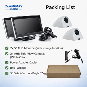 Système de surveillance par caméra 5 pouces AHD 720P avec vision nocturne Starlight, caméra d'angle mort gauche/droite, étanche IP68 avec stockage - Product Image 2