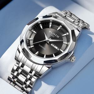 Montre de couple personnalisée OEM ODM en acier inoxydable, montre décontractée pour homme, mode, affaires, montre à quartz pour amoureux, étanche, cadran simple avec aiguille en verre - Product Image 5