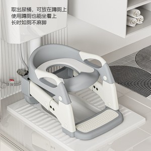 <b>Foldable</b> Stair Style Baby Potty Seat With <b>Steps</b> Multifunction Toilet Training Aid For 2-4 Years Kids - Product Image 3